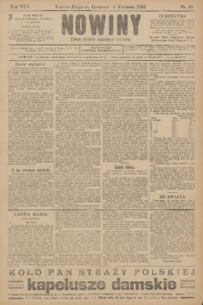 Nowiny : dziennik niezawisły demokratyczny illustrowany. R.8, 1910, nr 85