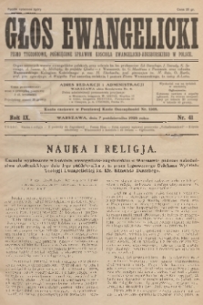 Głos Ewangelicki : pismo tygodniowe poświęcone sprawom Kościoła Ewangelicko-Augsburskiego w Polsce. R.9, 1928, nr 41