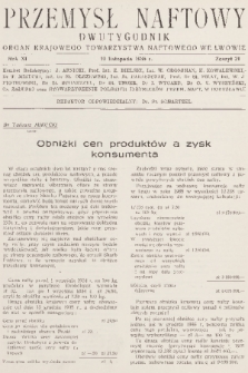 Przemysł Naftowy : dwutygodnik : organ Krajowego Towarzystwa Naftowego we Lwowie. R.11, 1936, Zeszyt 21