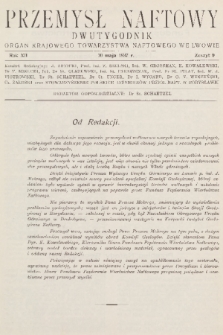 Przemysł Naftowy : dwutygodnik : organ Krajowego Towarzystwa Naftowego we Lwowie. R.12, 1937, Zeszyt 9