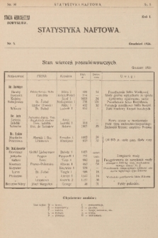 Statystyka Naftowa. R.1, 1926, nr 5