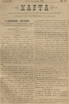 Nafta : organ Towarzystwa Techników Naftowych we Lwowie. R.3, 1895, nr 3 + wkładka