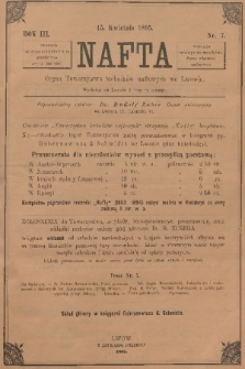 Nafta : organ Towarzystwa Techników Naftowych we Lwowie. R.3, 1895, nr 7