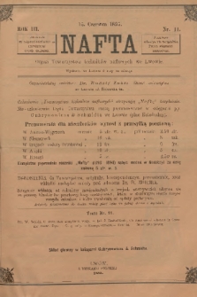 Nafta : organ Towarzystwa Techników Naftowych we Lwowie. R.3, 1895, nr 11