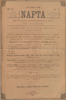 Nafta : organ Towarzystwa Techników Naftowych we Lwowie. R.3, 1895, nr 12