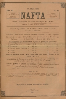 Nafta : organ Towarzystwa Techników Naftowych we Lwowie. R.3, 1895, nr 13
