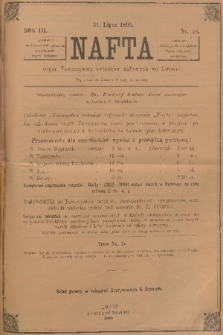 Nafta : organ Towarzystwa Techników Naftowych we Lwowie. R.3, 1895, nr 14