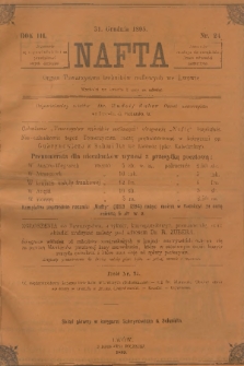 Nafta : organ Towarzystwa Techników Naftowych we Lwowie. R.3, 1895, nr 24