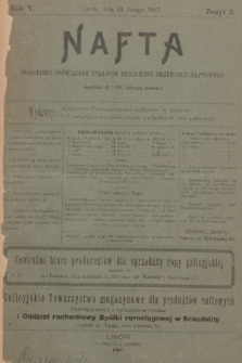 Nafta : czasopismo poświęcone sprawom krajowego przemysłu naftowego. R.5, 1897, Zeszyt 3