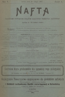 Nafta : czasopismo poświęcone sprawom krajowego przemysłu naftowego. R.5, 1897, Zeszyt 4