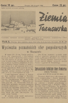 Ziemia Tarnowska : czasopismo poświęcone sprawom kulturalno-społecznym ze szczególnym uwzględnieniem miasta Tarnowa i Ziemi Tarnowskiej. R.1, 1938, nr 25-26