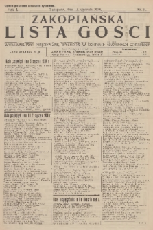 Zakopiańska Lista Gości : wydawnictwo perjodyczne, wychodzi w sezonach głównych codziennie. R.1, 1928, nr 11
