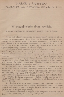 Naród a Państwo. 1918, nr 3