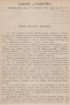 Naród a Państwo. 1918, nr 6