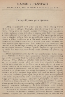 Naród a Państwo. 1918, nr 9