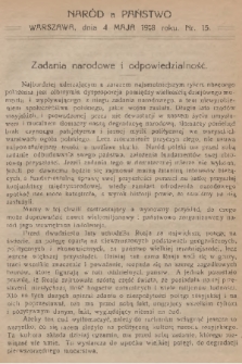 Naród a Państwo. 1918, nr 15