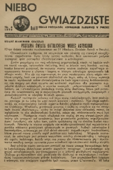Niebo Gwiaździste : Organ Przyjaciół Astrologii Naukowej w Polsce. R.4, 1938, nr 4