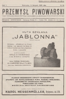 Przemysł Piwowarski : organ Centralnego Związku Przemysłu Piwowarskiego i Słodowniczego w Rzeczypospolitej Polskiej. R.7, 1929, № 46