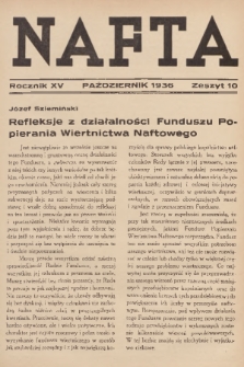 Nafta. R.15, 1936, Zeszyt 10