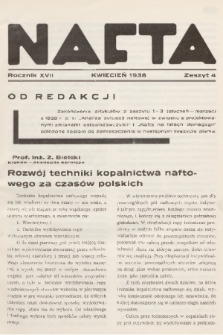 Nafta. R.17, 1938, Zeszyt 4