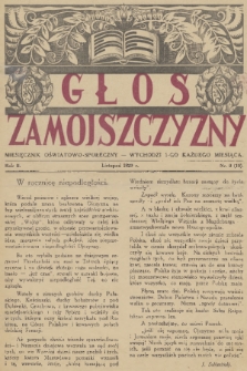 Głos Zamojszczyzny : miesięcznik oświatowo - społeczny. R.2, 1929, nr 9
