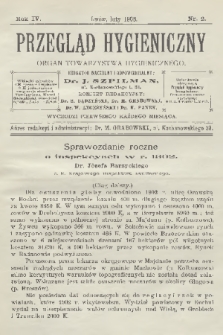 Przegląd Hygieniczny : organ Towarzystwa Hygienicznego. R.4, 1905, nr 2