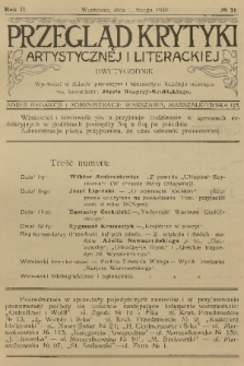 Przegląd Krytyki Artystycznej i Literackiej. R.2, 1910, № 21