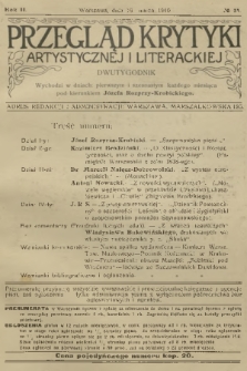 Przegląd Krytyki Artystycznej i Literackiej. R.2, 1910, № 24
