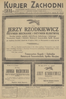 Kurjer Zachodni Iskra : dziennik polityczny, gospodarczy i literacki. R.22, 1931, nr 63
