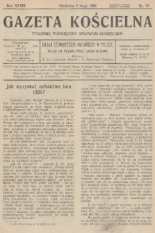 Gazeta Kościelna : tygodnik poświęcony sprawom kościelnym : organ stowarzyszeń kapłańskich w Polsce. R.33, 1926, nr 19