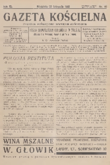 Gazeta Kościelna : tygodnik poświęcony sprawom kościelnym : organ stowarzyszeń kapłańskich w Polsce. R.40, 1933, nr 46 + wkładka