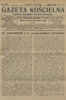 Gazeta Kościelna : tygodnik poświęcony sprawom kościelnym : organ stowarzyszeń kapłańskich w Polsce. R.42, 1935, nr 27