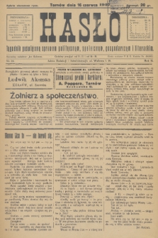 Hasło : tygodnik poświęcony sprawom politycznym, społecznym, gospodarczym i literackim. R.2, 1927, nr 24