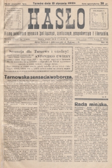 Hasło : pismo poświęcone sprawom politycznym, społecznym, gospodarczym i literackim. R.3, 1928, nr 3