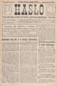 Hasło : pismo poświęcone sprawom politycznym, społecznym, gospodarczym i literackim. R.3, 1928, nr 6