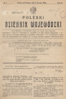 Poleski Dziennik Wojewódzki. 1929, nr 1