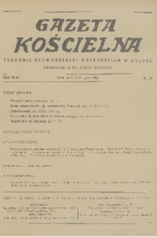 Gazeta Kościelna : tygodnik stowarzyszeń kapłańskich w Polsce. R.43, 1936, nr 35