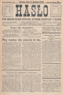 Hasło : pismo poświęcone sprawom politycznym, społecznym, gospodarczym i literackim. R.4, 1929, nr 2