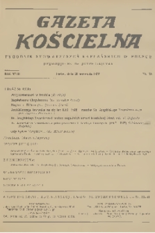 Gazeta Kościelna : tygodnik stowarzyszeń kapłańskich w Polsce. R.43, 1936, nr 38