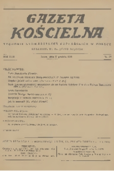Gazeta Kościelna : tygodnik stowarzyszeń kapłańskich w Polsce. R.43, 1936, nr 52