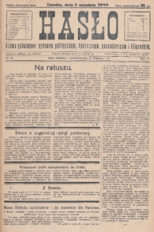 Hasło : pismo poświęcone sprawom politycznym, społecznym, gospodarczym i literackim. R.4, 1929, nr 31