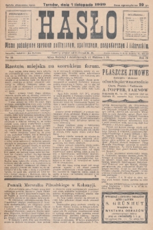Hasło : pismo poświęcone sprawom politycznym, społecznym, gospodarczym i literackim. R.4, 1929, nr 39