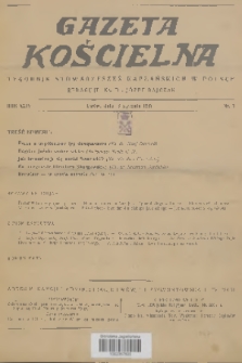 Gazeta Kościelna : tygodnik stowarzyszeń kapłańskich w Polsce. R.44, 1937, nr 1