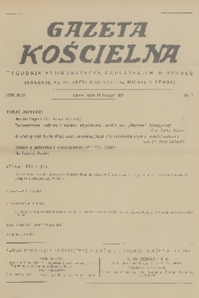 Gazeta Kościelna : tygodnik stowarzyszeń kapłańskich w Polsce. R.44, 1937, nr 7 + wkładka