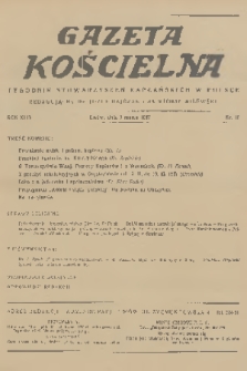 Gazeta Kościelna : tygodnik stowarzyszeń kapłańskich w Polsce. R.44, 1937, nr 10