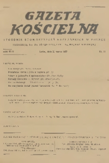 Gazeta Kościelna : tygodnik stowarzyszeń kapłańskich w Polsce. R.44, 1937, nr 11