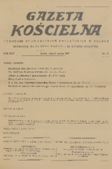 Gazeta Kościelna : tygodnik stowarzyszeń kapłańskich w Polsce. R.44, 1937, nr 12