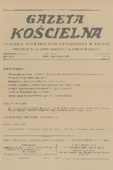 Gazeta Kościelna : tygodnik stowarzyszeń kapłańskich w Polsce. R.44, 1937, nr 18
