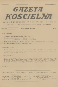 Gazeta Kościelna : tygodnik stowarzyszeń kapłańskich w Polsce. R.44, 1937, nr 20