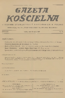 Gazeta Kościelna : tygodnik stowarzyszeń kapłańskich w Polsce. R.44, 1937, nr 21